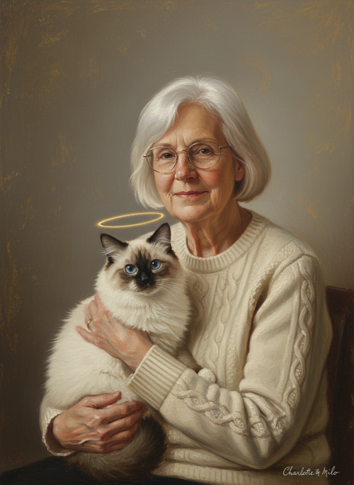 Renaissance oil painting portrait — neutral-gray-halo