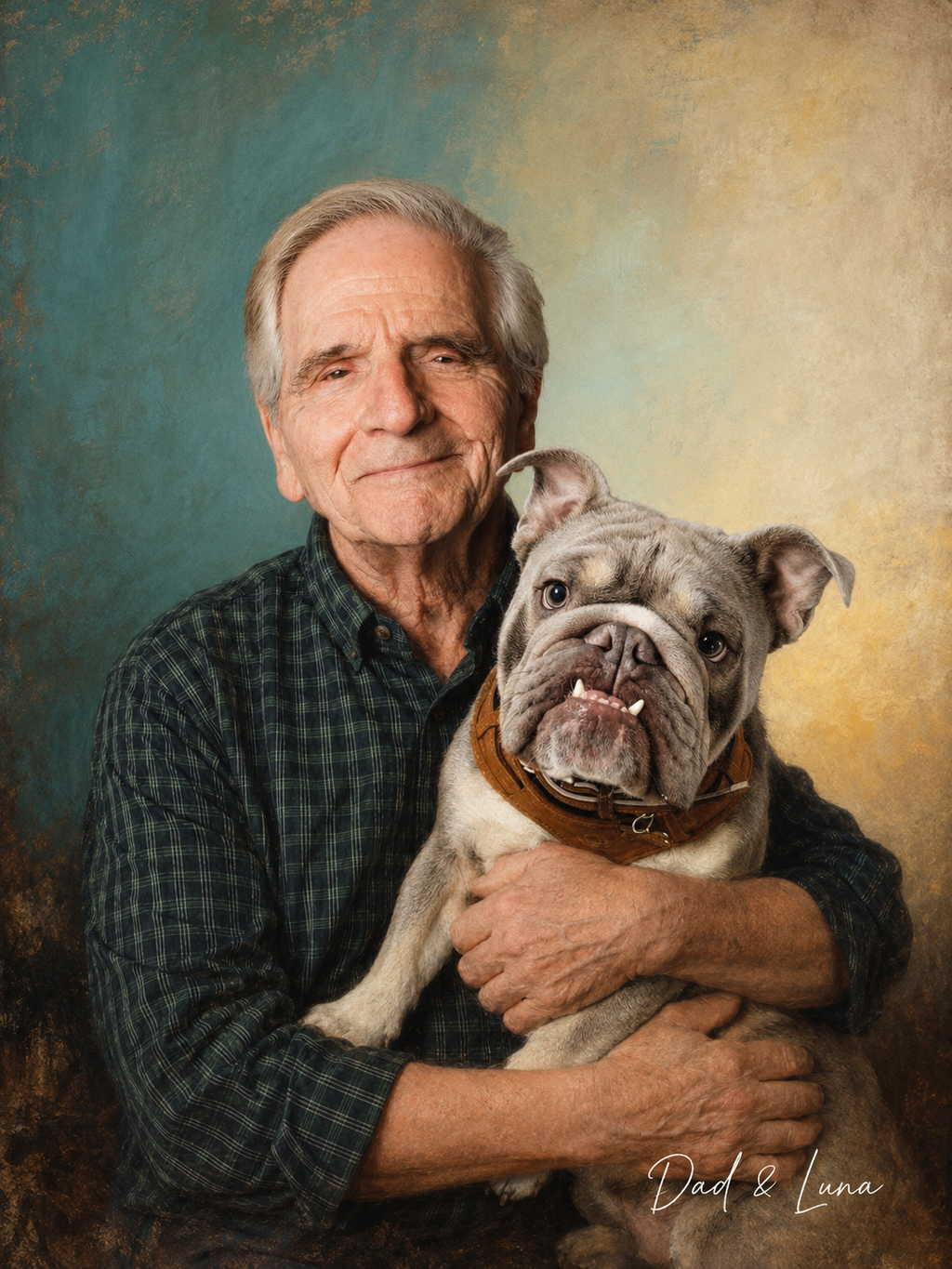 Renaissance portrait — muted-teal