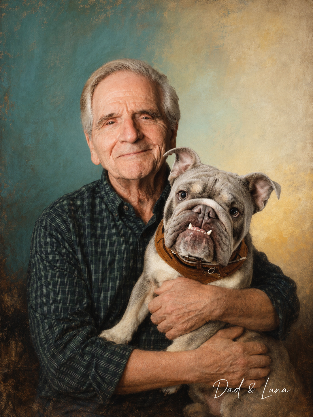 Renaissance portrait — muted-teal