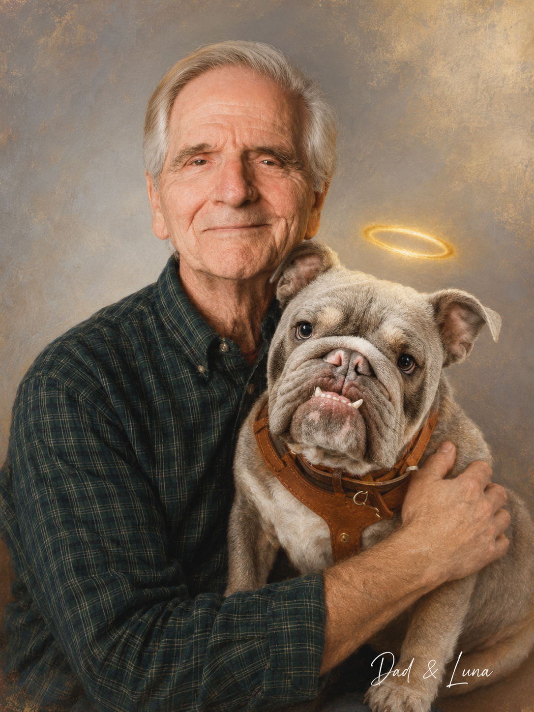 Renaissance portrait — neutral-gray-halo